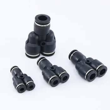 

1pcs 3 Way Port Y Shape Air Pneumatic 4/6/8/10/12/16mm OD Hose Tube Push in Gas Plastic Pipe Fitting Connectors Quick Fittings
