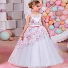 Детское зимнее платье для девочек с длинными рукавами Детские платья для детей платье принцессы для девочек Вечеринка и свадебное платье элегантный 9 От 10 до 12 лет