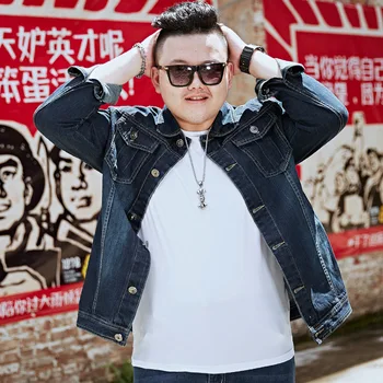 

Men denim jacket collar cotton jacket cotton slim casual pocket jacket men loose large size blue coat for male