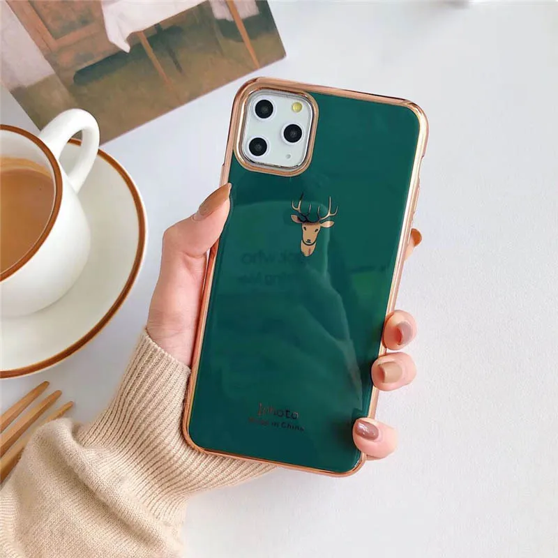 GlamPhone чехол сплошной цвет Лось чехол для телефона для iPhone11Pro/Max X XS Max XR Мягкий силиконовый чехол для iPhone11 7 8 6 6s Plus чехол