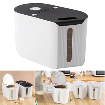 

Newly Large Food Storage Container Dry Food Flour Rice Container Dog Cat Food Storager Flip with Scaled
