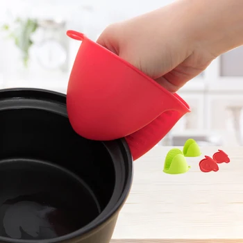 

2 PCS Silicone Kitchen Organizer Insulated Heat Pot Clips Microwave Oven Gloves Hot Plate Clip Anti-scald Thicken