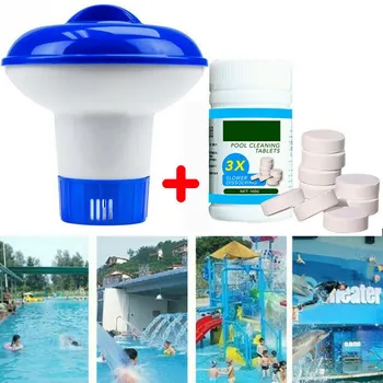 

Pool Cleaning Floating with 100pcs Purifier Tablets Swimming Pool Chlorine Dispenser Kit L5 #4