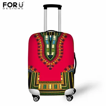 

FORUDESIGNS African Tribal Traditional Print Suitcase Cover Protective Women Vintage Travelling Accessoires Zipper Luggage Cover