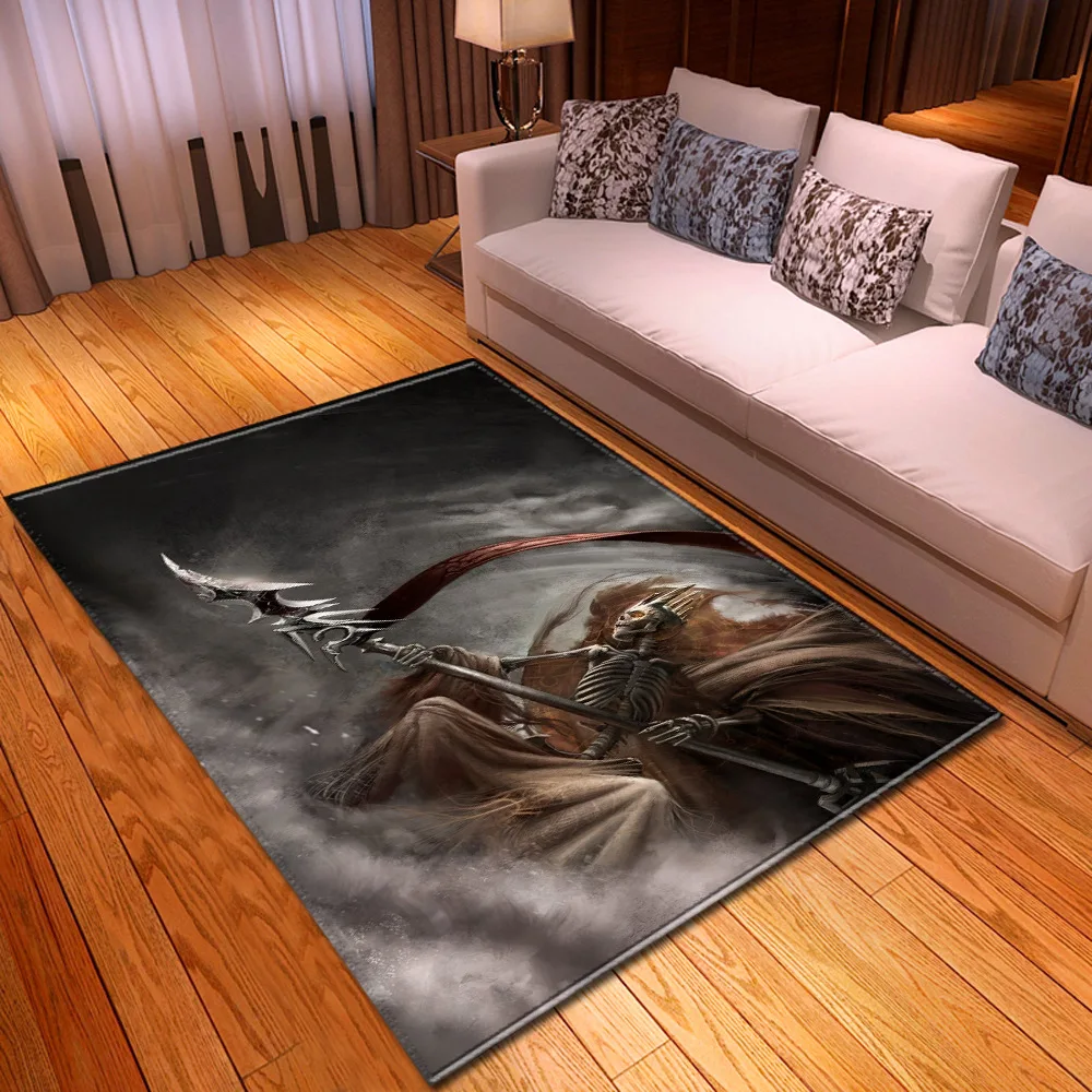 Хэллоуин Череп 3D печатных ковры для гостиной спальни коврики мягкие фланелевые геометрические черепа ковер журнальный столик напольный коврик