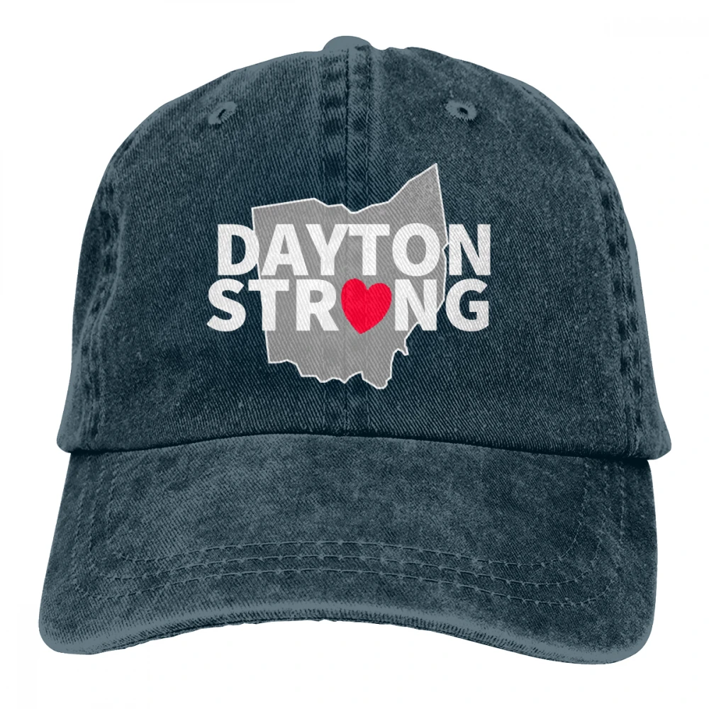 Dayton Strong с сердцем Casquette черные унисекс Мужские Женские джинсовые бейсболка с ремешком кепки регулируемые Гольф папа шляпа