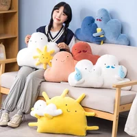 Cartoon Sun Moon Raindrop Throw Pillows Cushion Kawaii Pillow Cloud Creative Happiness Cloud Family Plush Toy Sofa Home Decor 1