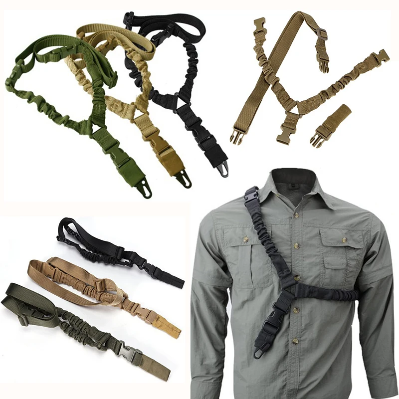 Adjustable Tactical Single Point Rifle Sling Shoulder Strap Nylon Airsoft Paintball Military Gun Strap Army Hunting Accessories