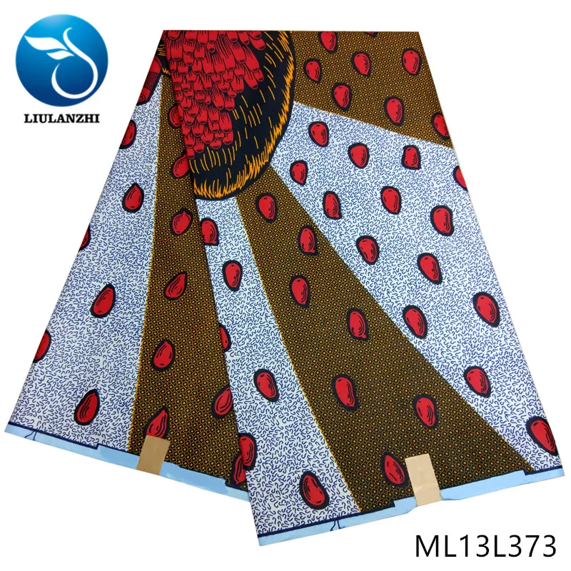 ML13L373 LIULANZHI African wax fabrics New arrival multicolor printing ankara wax fabric for dress 6yards polyester wax ML13L357-ML13L374 - Цвет: ML13L373