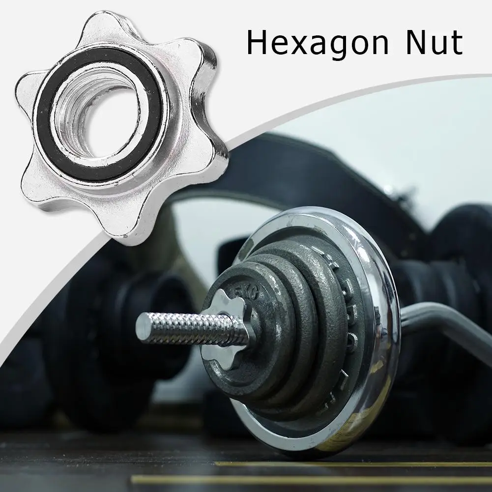 Lifting Standard Sports Hexagon Nut Round Nut Barbell Bar Solid Steel