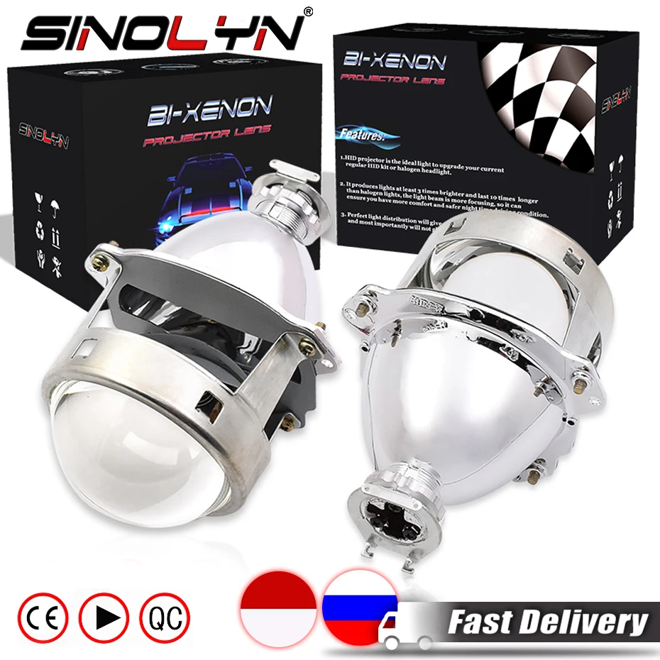 Sinolyn Projector Lenses Bixenon 3.0 Inch Lens For H7 H4 Headlight