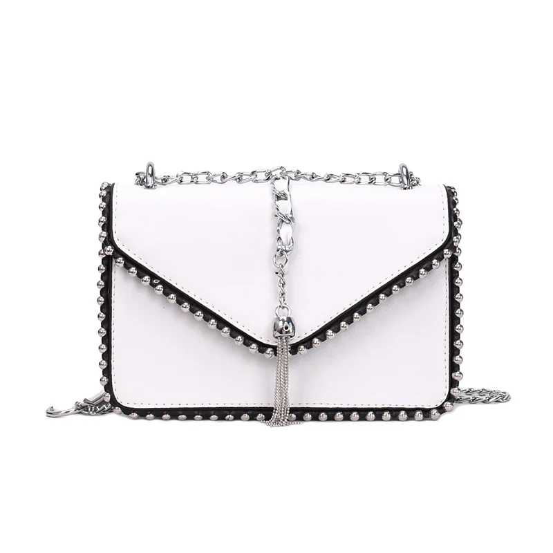 

2019 Fashion Female Square Bag New PU Leather Women Handbag Rivet Shoulder Messenger bags Fashion Simple Messenger Bag XZ-229.