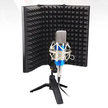 

Microphone Windshield Microphone Soundproof Screen Sound Noise Cover With Tripod Concise and Fluent Design