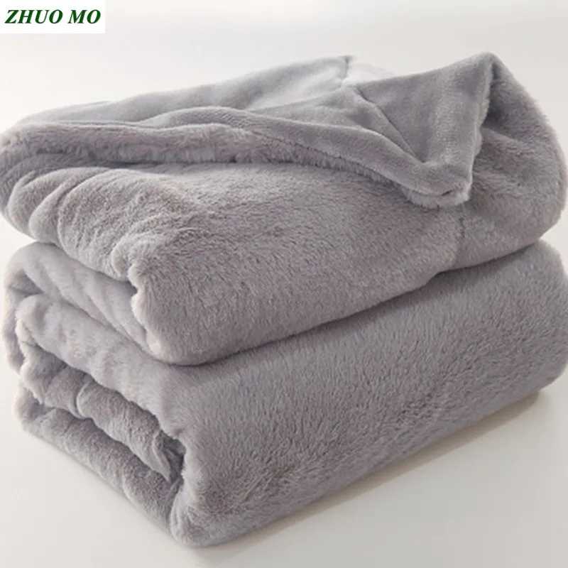ZHUO MO Luxury warm blanket 180x200cm 5colours wedding Bed sheets warm cover winter weighted blanket gift Super Soft blanket