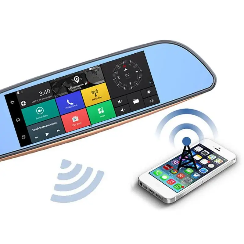 3g Android цифровой видеорегистратор gps Nav двойной объектив зеркало заднего вида Автомобильная камера максимальная поддержка для 32 Гб TF карты разрешение 1920x1080
