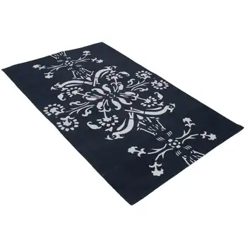 

108x170 Cm Black Handmade Dhurrie Rug-4x6 Ft