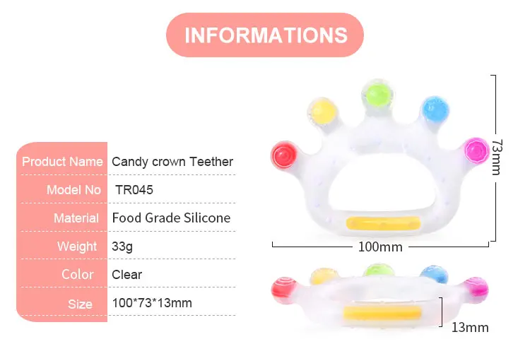 Chenkai 5 шт. силиконовая Корона Прорезыватель DIY мультфильм соска для младенца манекен кормящих бижутерия для прорезывания зубов игрушка BPA бесплатно