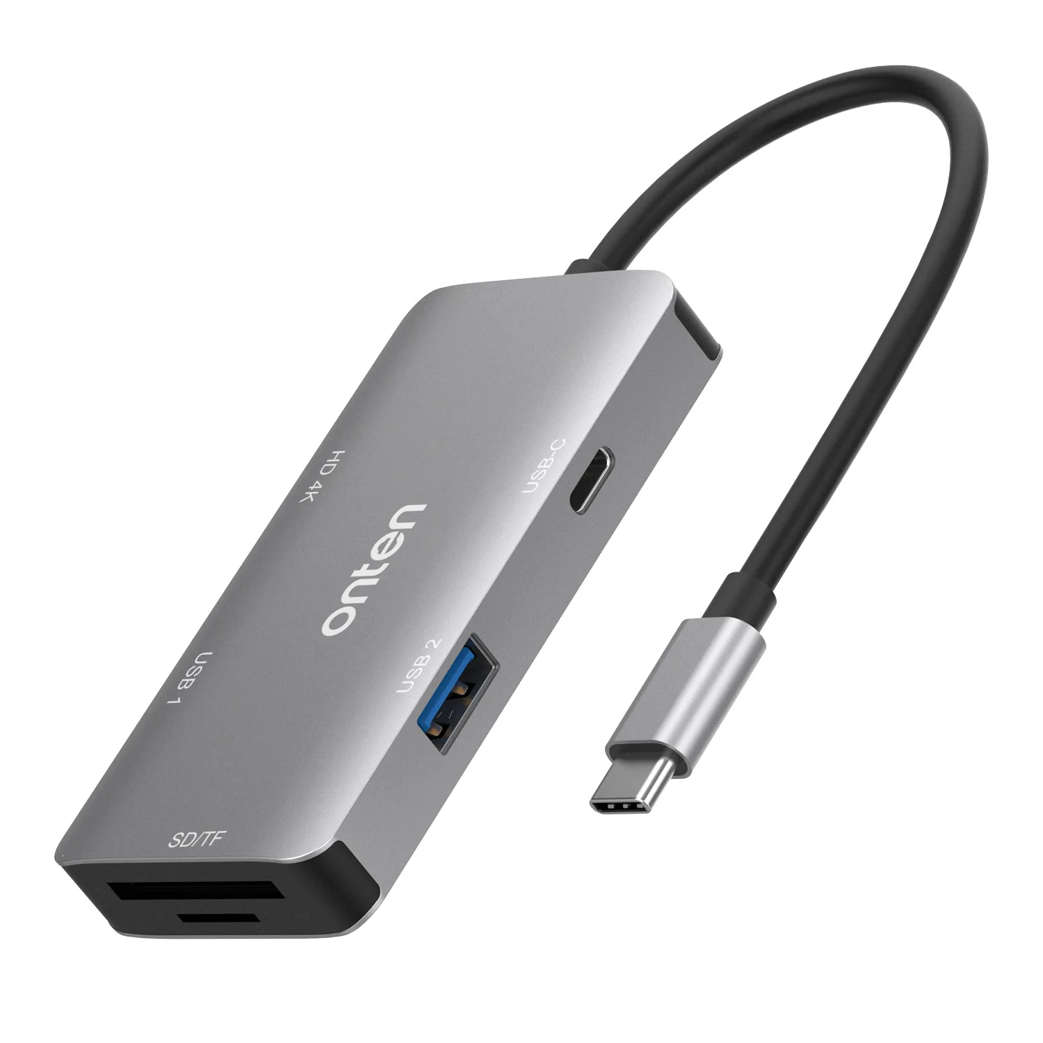 Новые продукты, перечисленные тип-c многофункциональная док-станция HDMI + usb x 2 + SD/TF 4 k usb 3,0 алюминиевый сплав