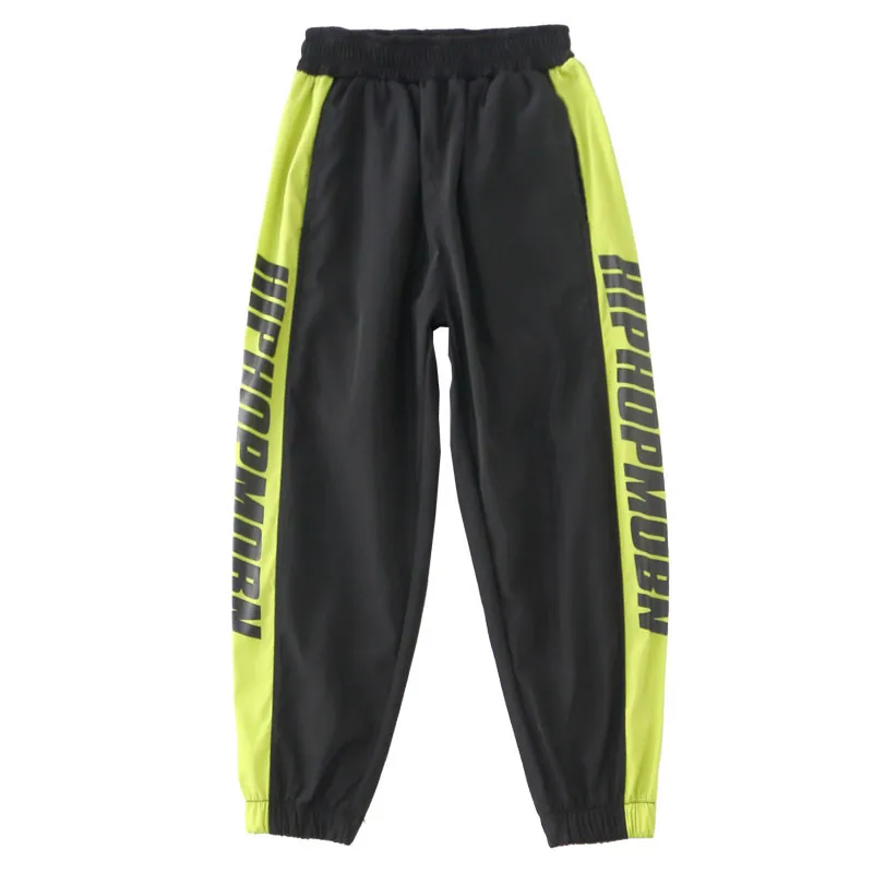 Pants 1 Танцевальные костюмы в стиле хип-хоп; детский флуоресцентный зеленый свитер; брюки; комплект одежды для джазовых танцев; уличная одежда для мальчиков - Цвет: Pants 1