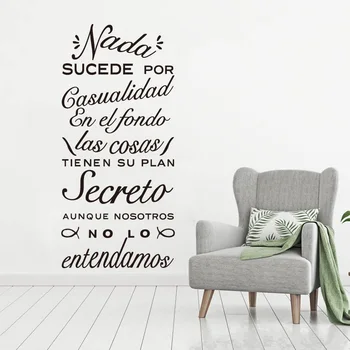 

Vinyl Family Quotes Character Engraving Decorative Painting Text Quoting Plato’s Words "Nothing Happened by Accident" SP-099
