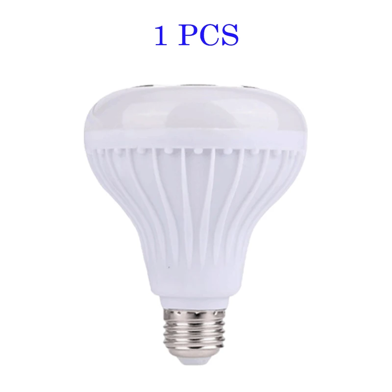 1PCS Умная E27 rgb-колонка с bluetooth светодиодный лампочка 12 Вт Музыка Воспроизведение затемнения беспроводной светодиодный светильник с 24 клавишами дистанционного управления - Комплект: 1PCS