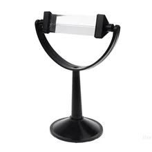 Hiqh качество Оптическое стекло Тройная треугольная призма с подставкой для физики свет спектр обучения