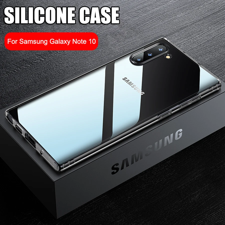 

Transparent Case Soft TPU for Samsung Galaxy Note 10 Plus Mobile Phone Back Cover Slim Thin Clear Silicone Funda Capa