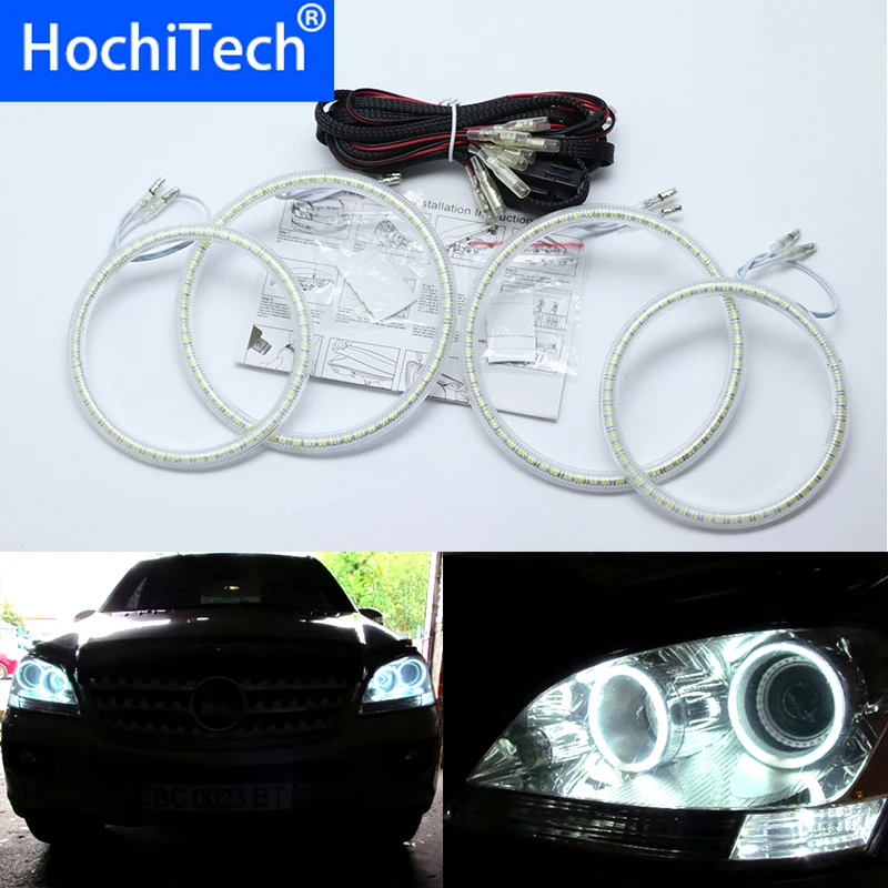 Для Mercedes Benz M Class W164 ML320 ML350 ML500 ML63 AMG 2006 2007 SMD белый светодиодный ангельские глазки Halo Кольцо Комплект дневного света