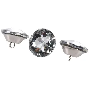 

50pcs Crystal Diamond Rhinestone Round Buttons Upholstery Headboard Sofa Cloth