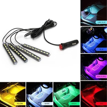

Popular LED Car Interior Atmosphere Lights 4 in 1 Foot Light 5050SMD Ambient Lamp Decoration Light