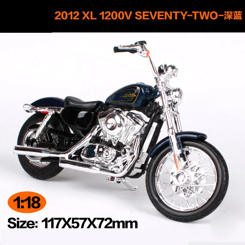 Maisto 1:18 Harley Davidson 2012XL 1200 в 72-два мотоцикл металлическая модель игрушки для детей подарок на день рождения Коллекция игрушек - Цвет: 15965