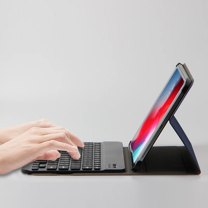 Teclado Sem Fio Bluetooth Capa Protetora PU