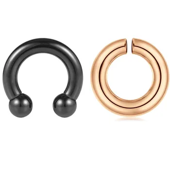 

PA Rings Surgical Steel 10G Internally Threaded Circular Barbells Horseshoe & Fake Pierced Body Jewelry 16mm 18mm Inner 2pcs
