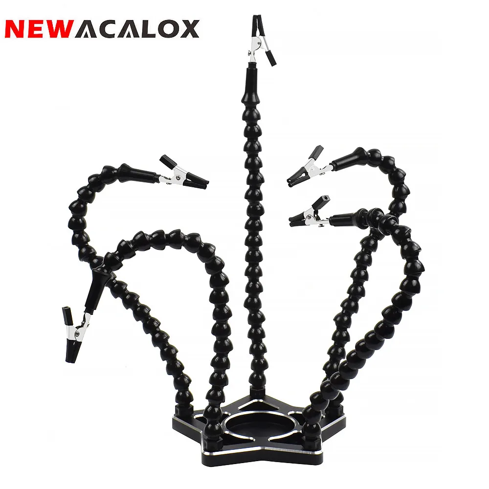

NEWACALOX Soldering Iron Holder 5PC Flexible Helping Hands with Adjustable Alligator Clip for DIY Welding Work Soldering Station