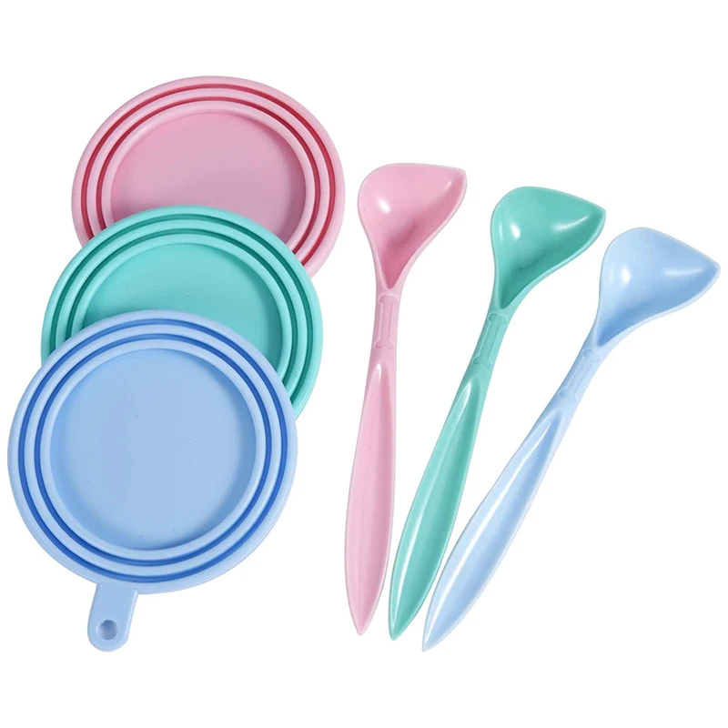 Silicone Pet Can Covers Dog Cat Food Lids and Spoons Fit Multiple Sizes -3Pack | Дом и сад
