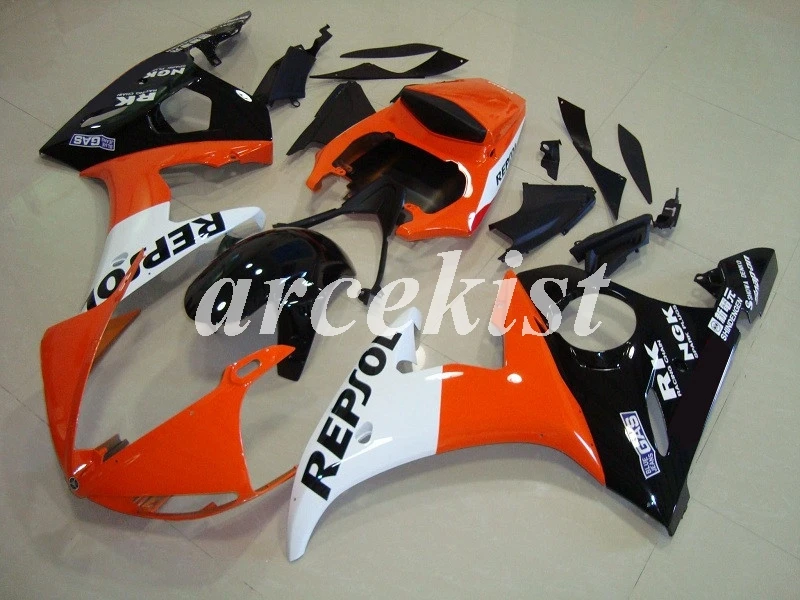 4 подарки Новые ABS Обтекатели наборы подходят для Yamaha YZF R6 2003 2004 2005 обтекатель набор R6 03 04 05 Пользовательские бесплатно синий белый Motul