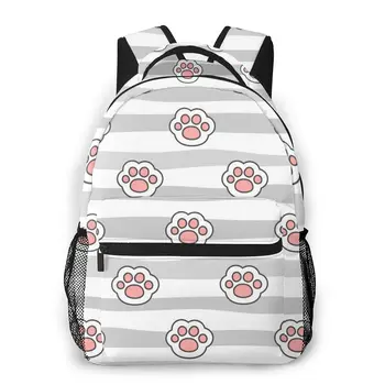 

Women Backpack with Multiple Using Women Backpacks Cute Cat Paw Pattern Female School Bag Girls Travel Bag