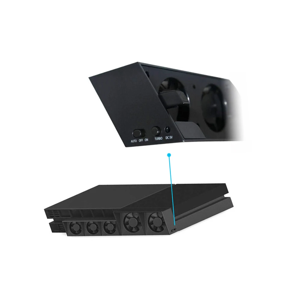 Кулер вентилятор охлаждения для PS4 USB внешний 5-вентилятор супер Turbo Контроль температуры для Playstation 4 консоли
