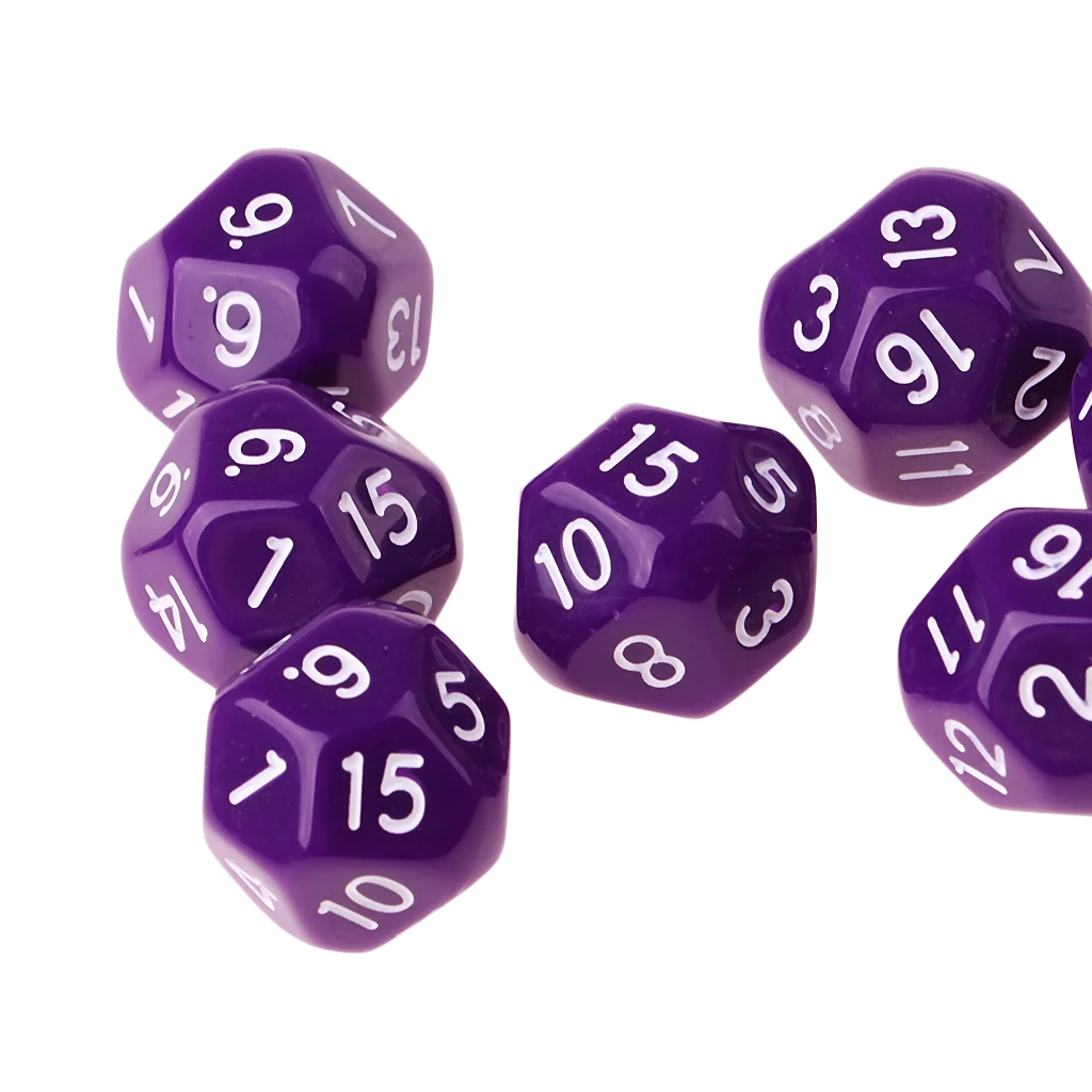 10Pcs 16-Sided D16 Acrylic Dices Table Game Accessory Toys for DND MTG TRPG Table Board Games