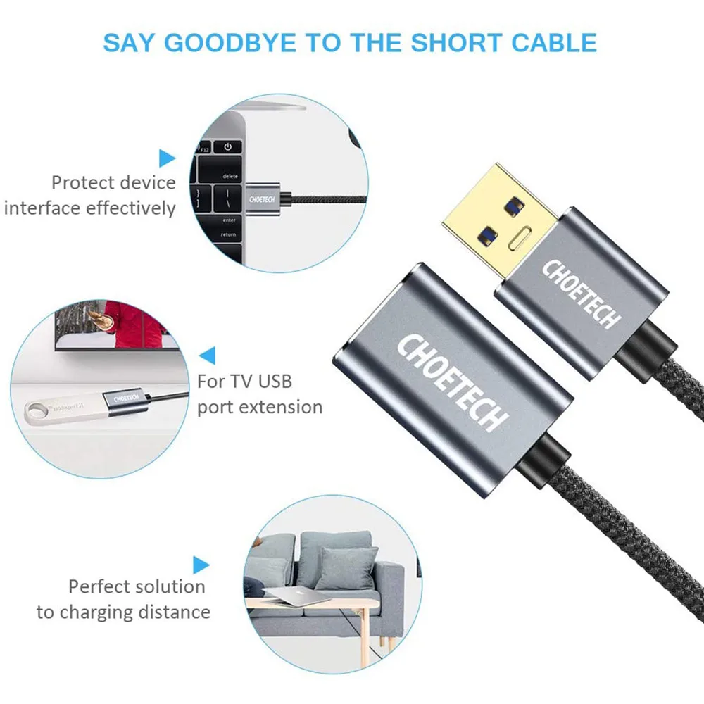 2 м USB 3 0 Удлинительный кабель штекер гнездо 5 Гбит/с| |