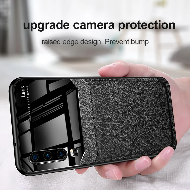 Тонкий кожаный жесткий чехол для huawei P30 P20 Коврики 20 Pro/mate 10 Lite P10 рlus Honor 9 10 20 9x Pro 8x v20 v10 Nova 5 5i 4 3i 3
