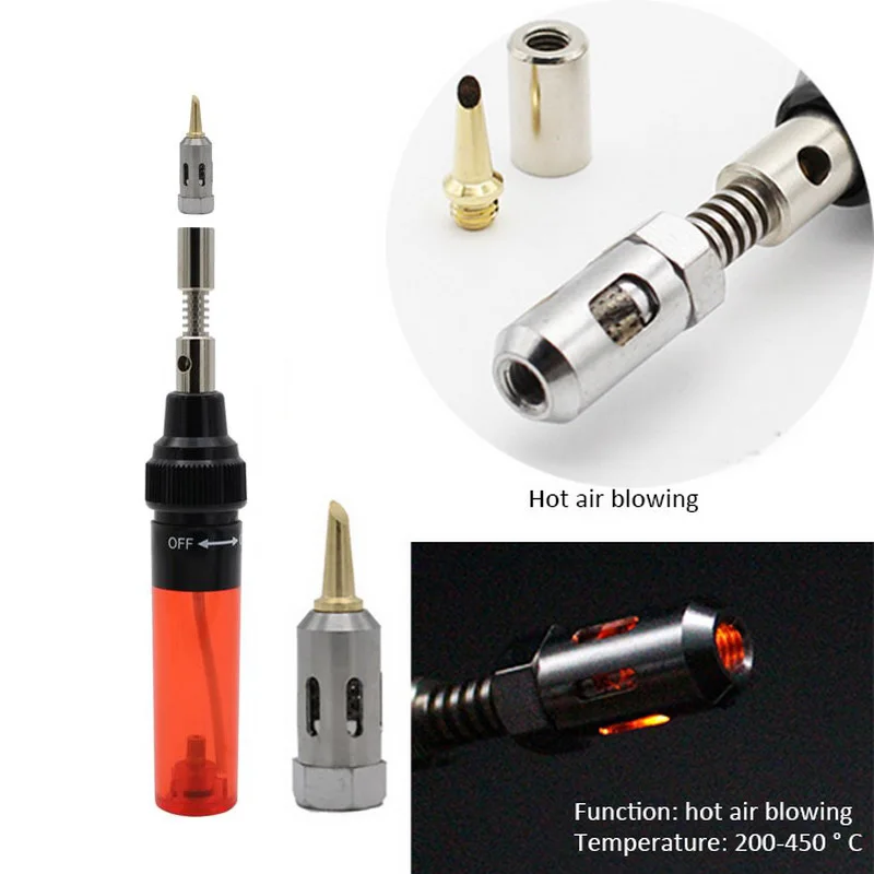 1300 Celsius Butane Gas Welding Soldering Irons Welding Pen Burner Blow Torch Gas Soldering Iron Cordless Butane Tip Tools Cheap - Цвет: Red