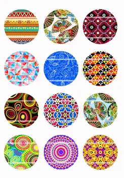 

Handmade Colorful picture Round Glass Cabochons Refrigerator magnet for Necklace Decoration and Phone Chain Accessaries93