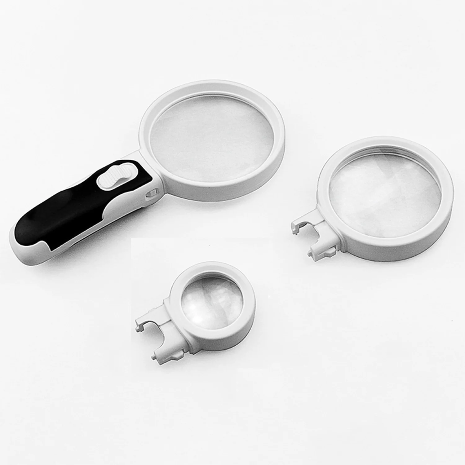 LED Magnifying Glass 2.5X 5X 10x 16xX Illuminated 3/4Lens Set Magnifier Set With Lights for Seniors Maps Jewelry Watch Repair