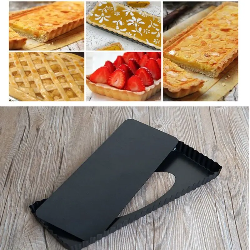 2020 Новый Прямоугольник рифленый пирог Tart форма для выпечки съемный нижний