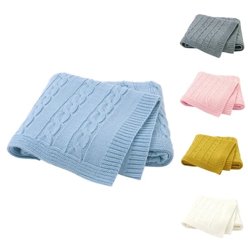 

Baby Blanket Knitted Newborn Blankets Soft Wrap for Toddler Bedding