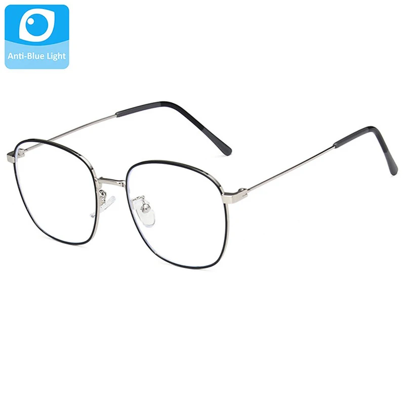 

Fashion Metal Frame Women Anti Blue Light Block Square Glasses Female Clear Lens Ultralight Eyeglasses Men Shades Male