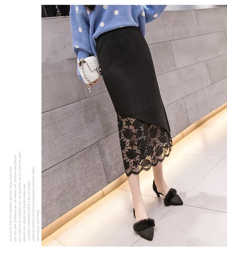 Джинсовая юбка, полиэстер, хлопок, до середины икры, ограниченная серия, Лолита, Saia,,, прямая, однотонная, натуральная, длинная юбка, специальное предложение - Цвет: Черный