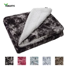Couvertures en peluche épaisse Double épaisseur, plaid à poils longs, couvre lit d'hiver en cachemire, Super doux, gris 