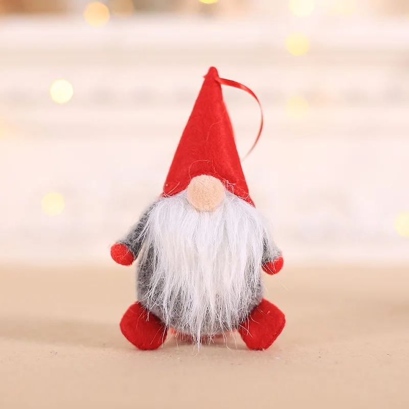 Christmas Swedish Santa Gnome Plush Hug Swedish Elf Doll Birthday Gift Table White Gray Christmas Decorations for Home New - Цвет: 8x15cm